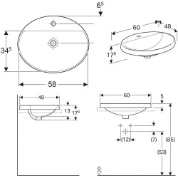 Раковина Geberit VariForm 60 500.726.01.2 Белая