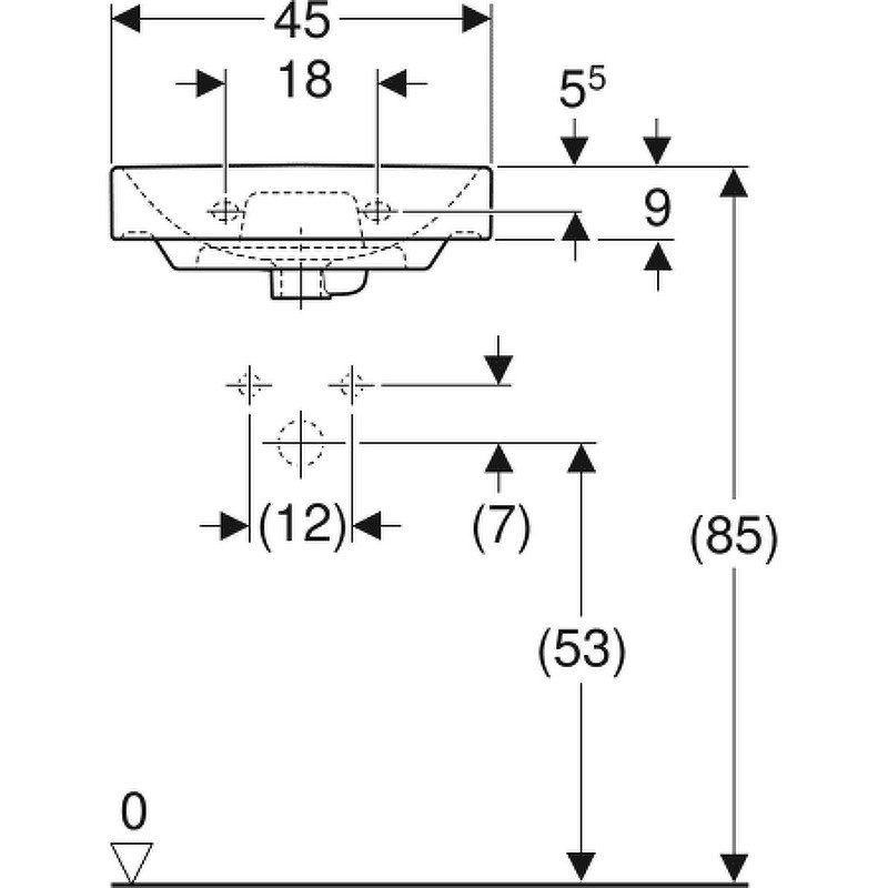 Раковина Geberit Smyle Square 500.222.01.1 Белая