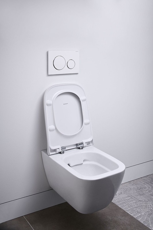 Унитаз Geberit Smyle Square 500.683.01.1 подвесной с сиденьем Микролифт