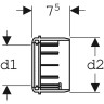 Переходная муфта Geberit PE 367.928.16.1 Черная