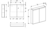 Зеркальный шкаф Geberit Smyle Square 75 500.205.00.1 подвесной Белый