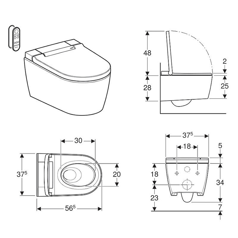 Унитаз биде Geberit AquaClean Sela 146.224.21.1 Белый с сиденьем Микролифт