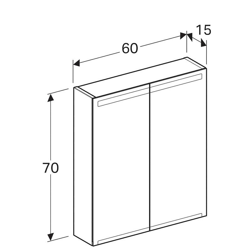 Зеркальный шкаф Geberit Option 60 500.582.00.1 Белый