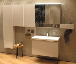 Шкаф пенал Geberit Acanto 38 500.619.JL.2 подвесной Песчаное стекло