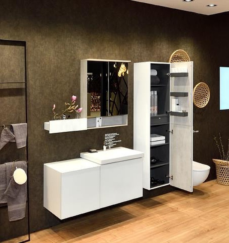 Шкаф пенал Geberit Acanto 38 500.619.JL.2 подвесной Песчаное стекло