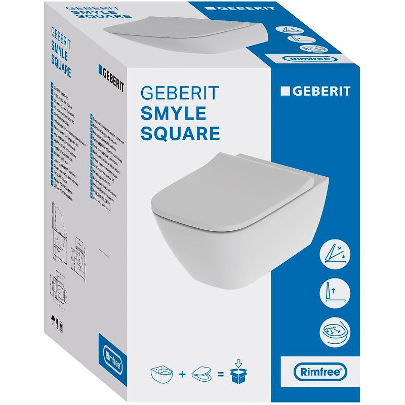 Унитаз Geberit Smyle Square 500.683.00.2 подвесной