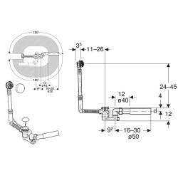 слив-перелив Geberit Uniflex 150.520.21.6 полуавтомат