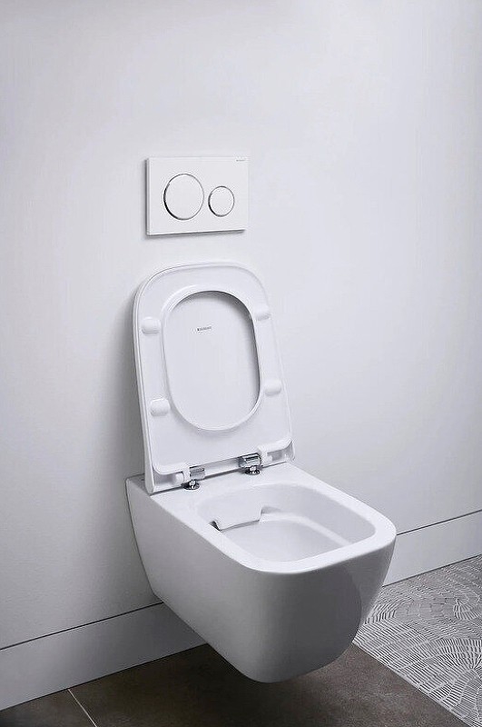 Унитаз Geberit Smyle Square 500.683.01.2 подвесной с сиденьем Микролифт